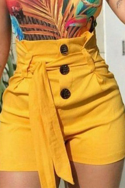 Casual Solid Bandage Skinny High Waist Pencil Solid Color Bottoms(4 colors)