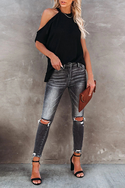 Fashion Casual Solid Patchwork O Neck T-Shirts