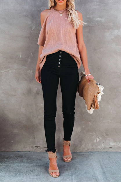 Fashion Casual Solid Patchwork O Neck T-Shirts