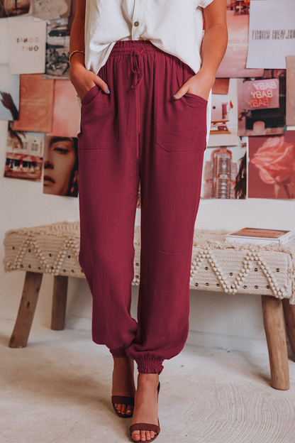 Casual Solid Harlan Mid Waist Harlan Solid Color Bottoms(6 Colors)