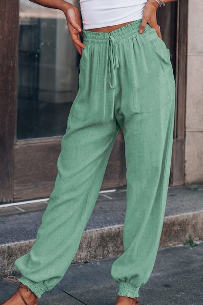 Casual Solid Split Joint Harlan Mid Waist Harlan Solid Color Bottoms