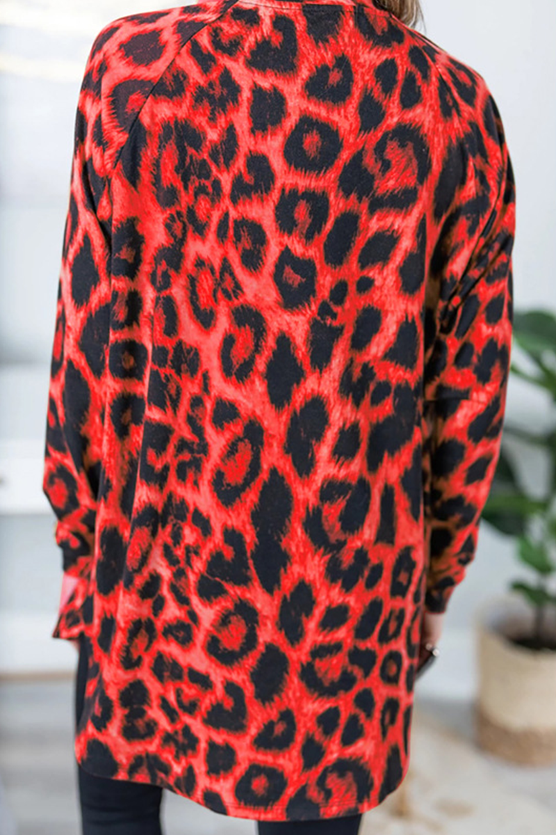 Casual Leopard O Neck Tops(3 Colors)