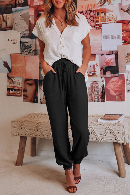 Casual Solid Patchwork Harlan Mid Waist Harlan Solid Color Bottoms