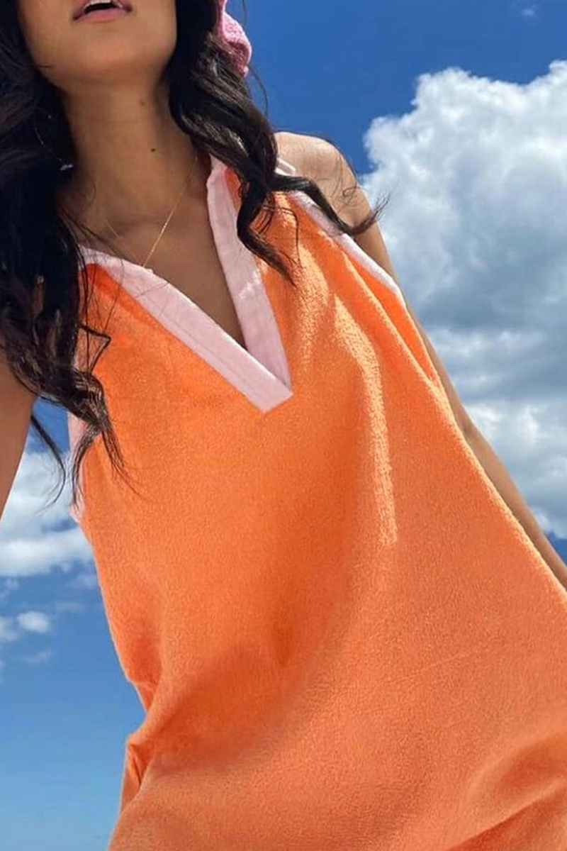 Casual Solid Split Joint Turndown Collar Straight Dresses