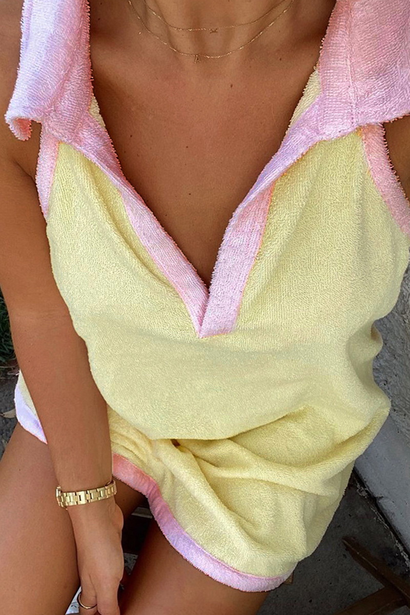 Casual Solid Split Joint Turndown Collar Straight Dresses