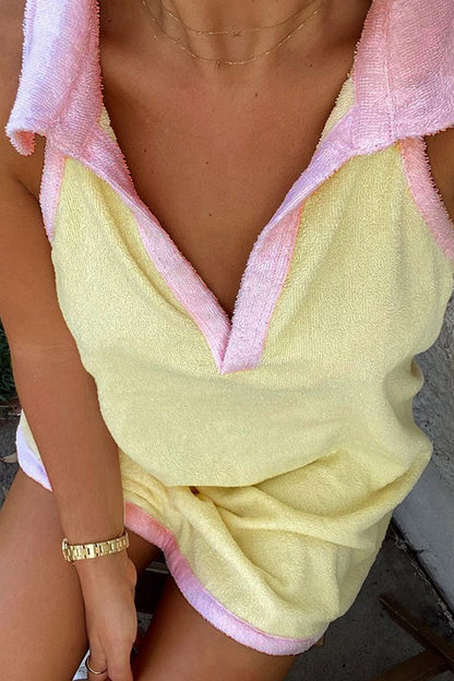 Casual Solid Split Joint Turndown Collar Straight Dresses