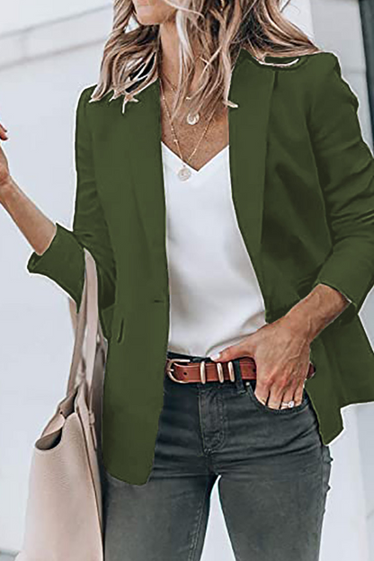 Fashion Solid Turndown Collar Outerwear(11 Colors)