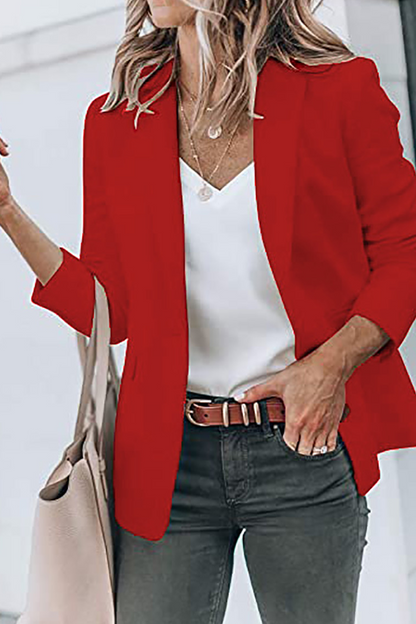 Fashion Solid Turndown Collar Outerwear(11 Colors)