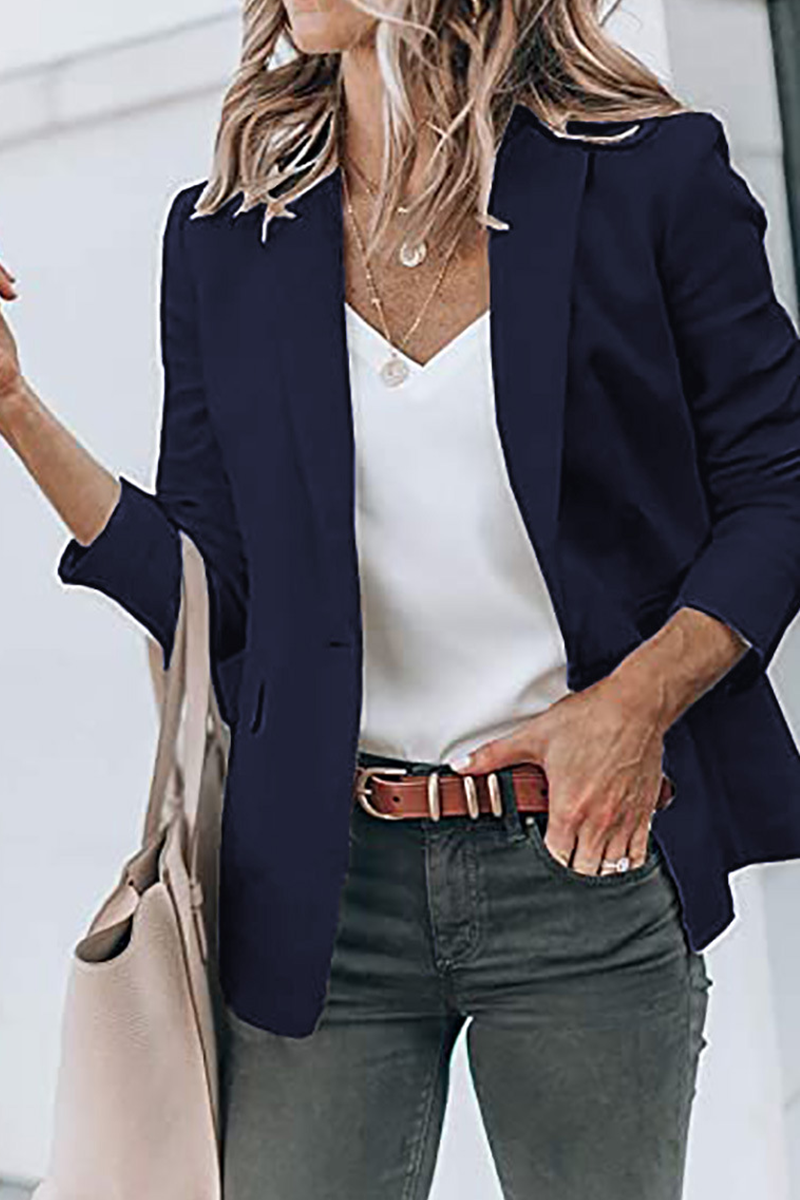 Fashion Solid Turndown Collar Outerwear(11 Colors)