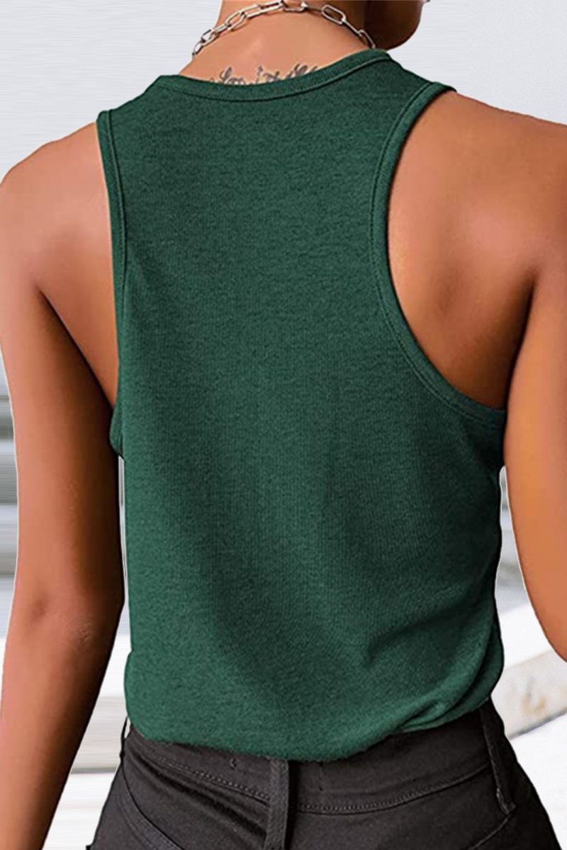 Casual Solid Patchwork U Neck Tops(8 Colors)