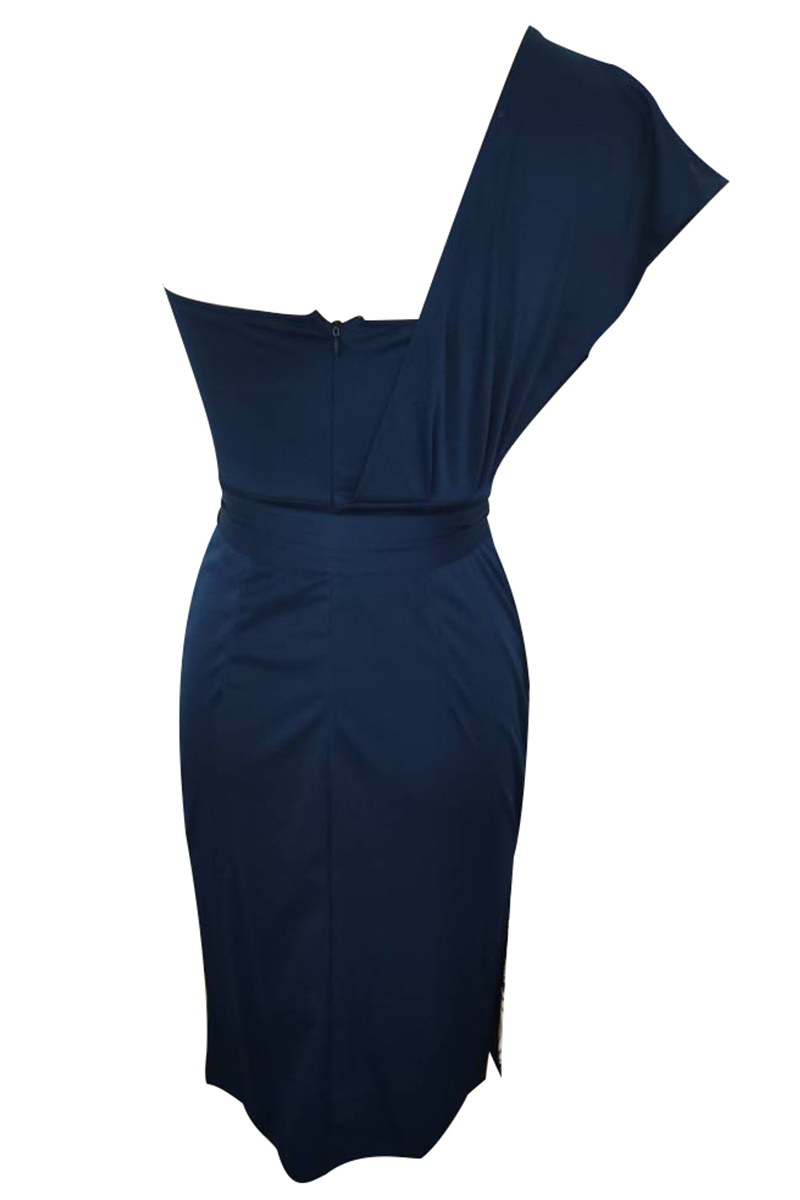 Casual Print Patchwork One Shoulder Pencil Skirt Dresses(3 Colors)