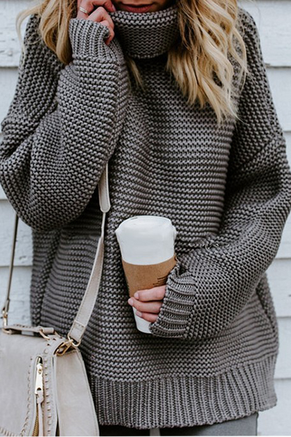 Fashion Solid Patchwork Turtleneck Tops(7 Colors)