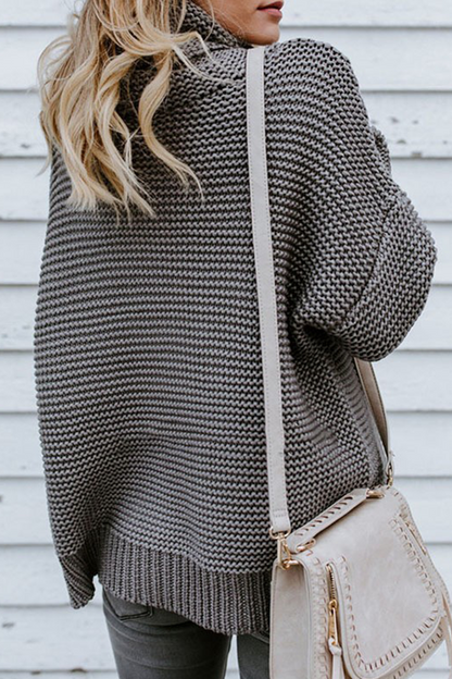 Fashion Solid Patchwork Turtleneck Tops(7 Colors)