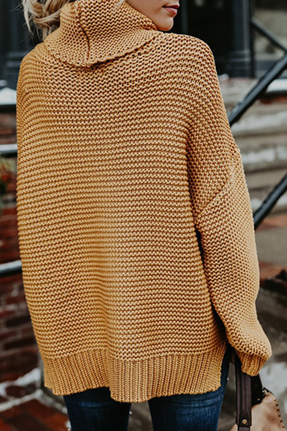 Fashion Solid Patchwork Turtleneck Tops(7 Colors)