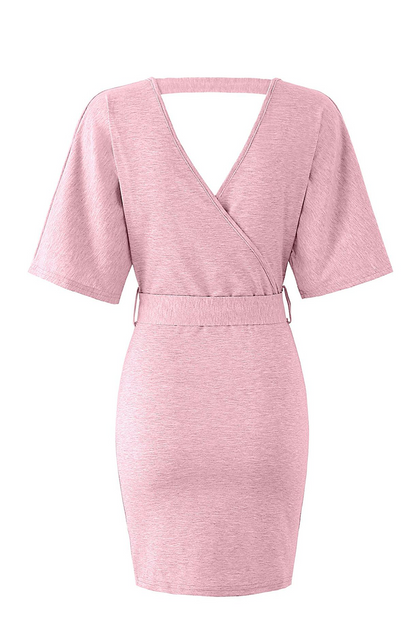 Fashion Solid Hollowed Out V Neck Pencil Skirt Dresses(4 Colors)