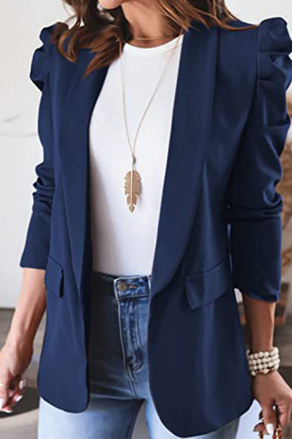 Fashion Work Solid Color Turndown Collar Outerwear(5 Colors)