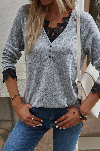 Fashion Casual Solid Pullovers V Neck Tops(7 Colors)