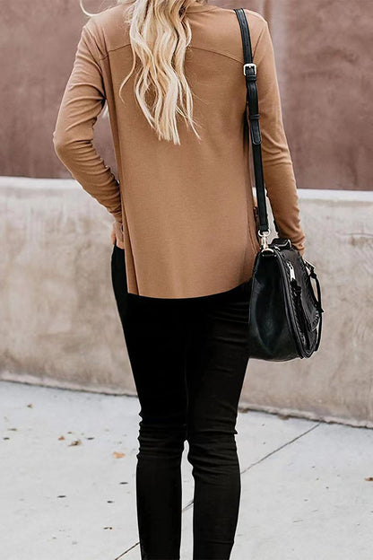 Fashion Casual Solid Patchwork Buttons V Neck T-Shirts(6 Colors)