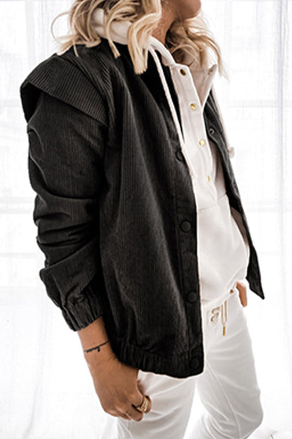 Casual Solid Patchwork Buckle Turndown Collar Outerwear(5 Colors)