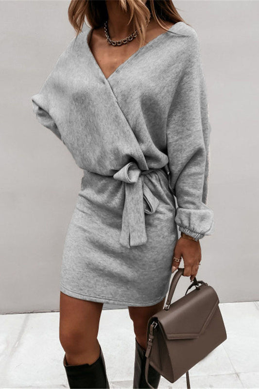 Sexy Elegant Solid Color V Neck A Line Dresses