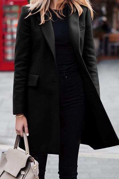 Casual Solid Solid Color Turn-back Collar Outerwear