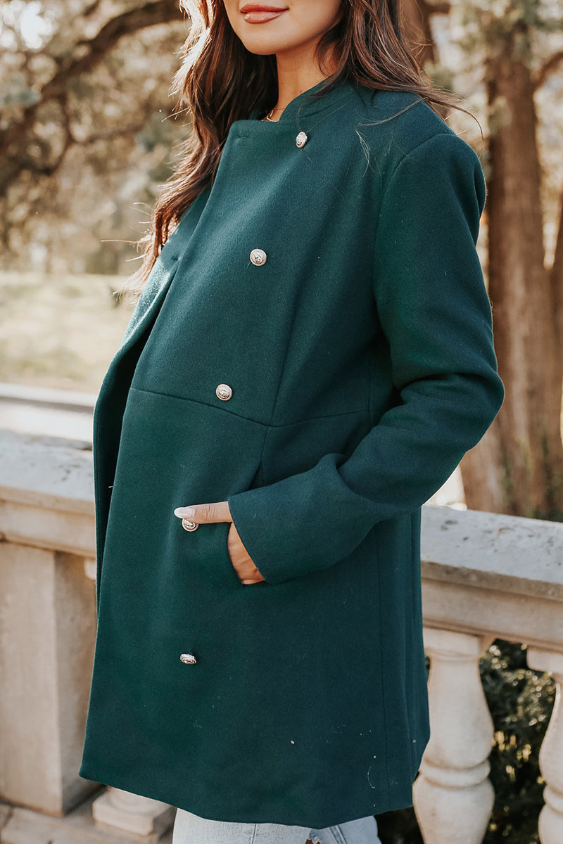 Casual Solid Buckle Square Collar Outerwear(3 Colors)