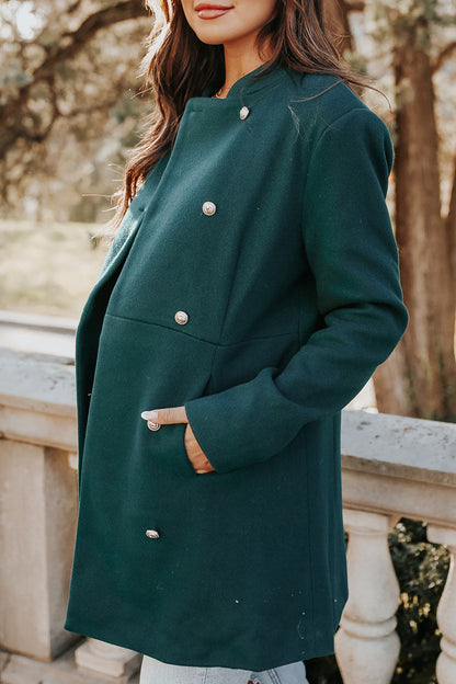 Casual Solid Buckle Square Collar Outerwear(3 Colors)