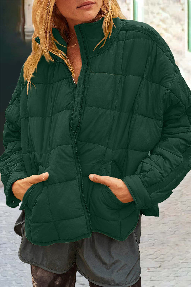 Casual Solid Solid Color Mandarin Collar Outerwear