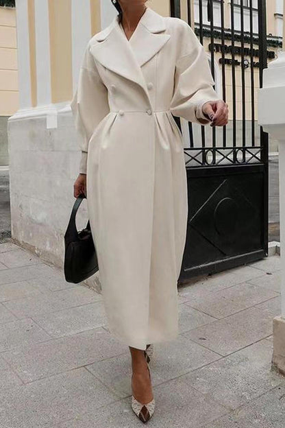 Elegant Solid Color Turndown Collar Outerwear(9 Colors)