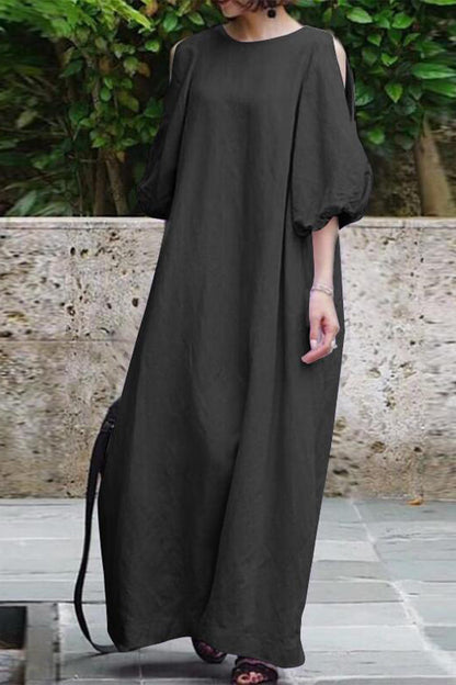 Casual Simplicity O Neck Dresses(3 Colors)