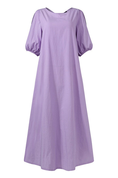 Casual Simplicity O Neck Dresses(3 Colors)