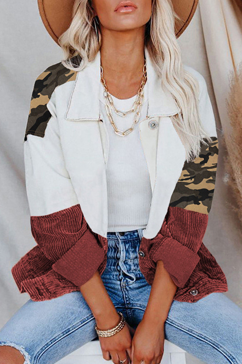 Casual Tassel Buckle Turndown Collar Outerwear
