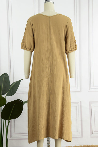 Casual Simplicity O Neck Dresses(3 Colors)