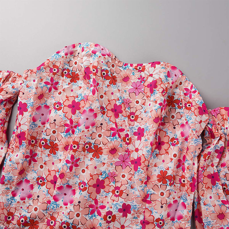 Sweet Elegant Print Printing Off the Shoulder Tops(8 Colors)