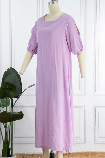 Casual Simplicity O Neck Dresses(3 Colors)