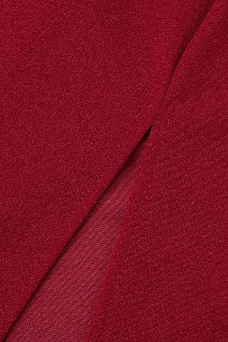 Elegant Solid Patchwork Backless Slit Fold O Neck Straight Dresses(3 Colors)