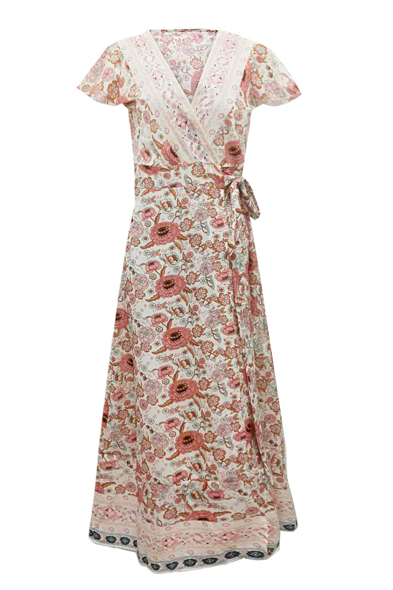 Sexy Elegant Print V Neck A Line Dresses(10 Colors)