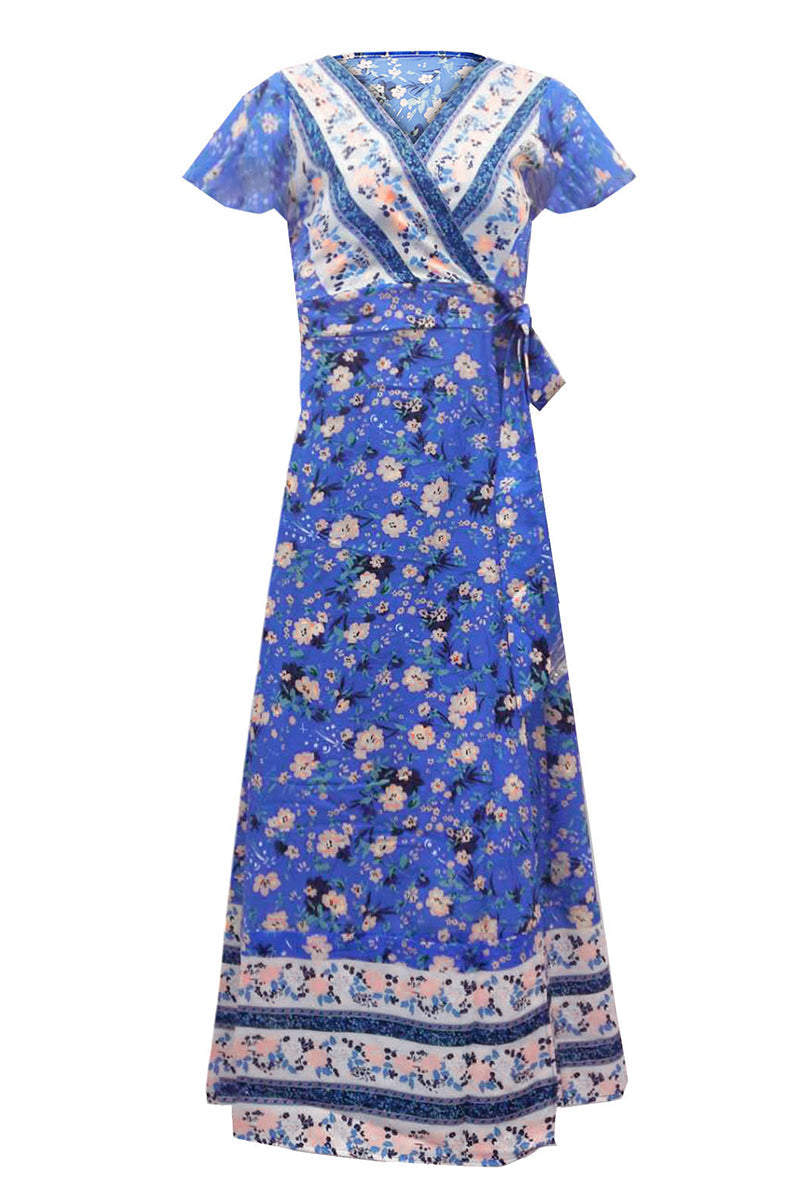 Sexy Elegant Print V Neck A Line Dresses(10 Colors)