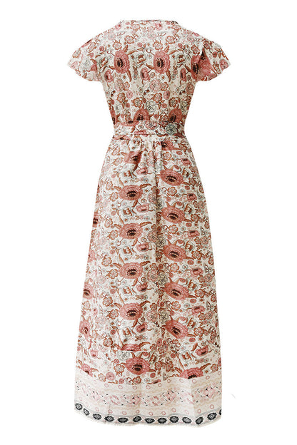 Sexy Elegant Print V Neck A Line Dresses(10 Colors)