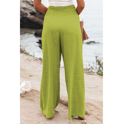 Casual Simplicity Solid Solid Color Loose Wide Leg Solid Color Bottoms
