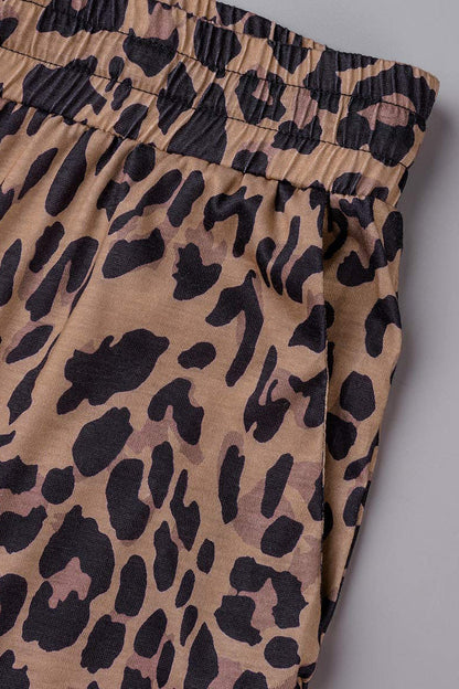 Casual Leopard Patchwork Loose Pencil Full Print Bottoms(4 Colors)