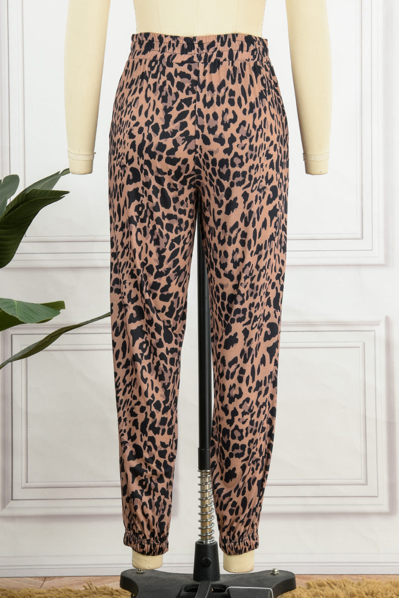 Casual Leopard Patchwork Loose Pencil Full Print Bottoms(4 Colors)