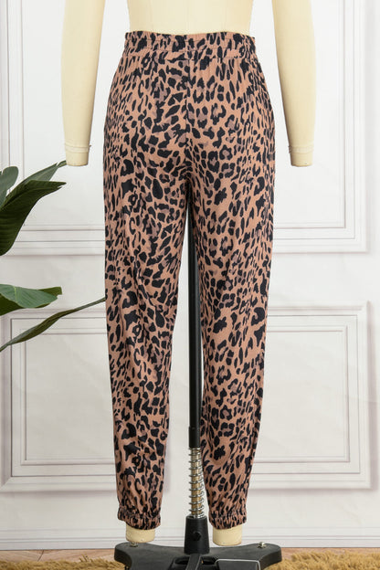 Casual Leopard Patchwork Loose Pencil Full Print Bottoms(4 Colors)