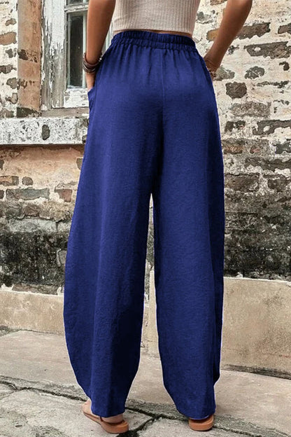 Casual Daily Solid Pocket Loose High Waist Harlan Bottoms(11 Colors)