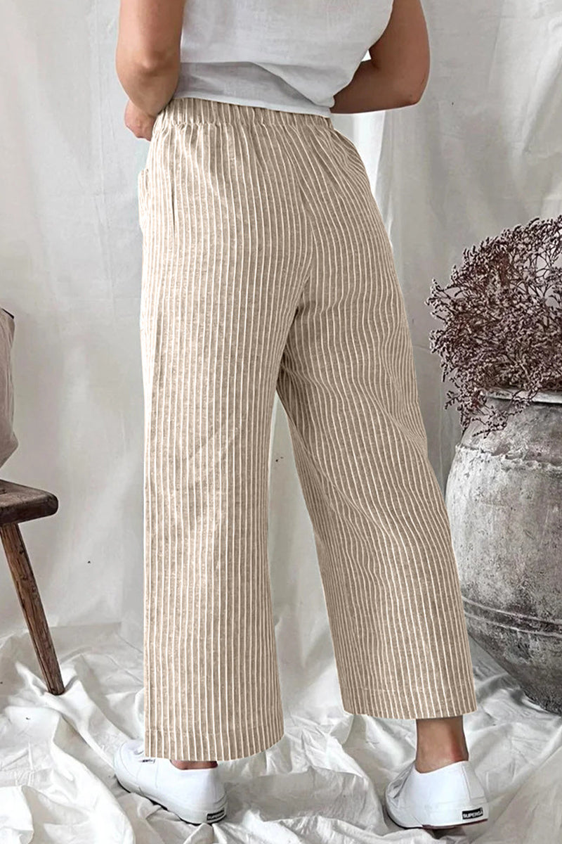 Casual Solid Pocket Loose Straight Bottoms(3 Colors)