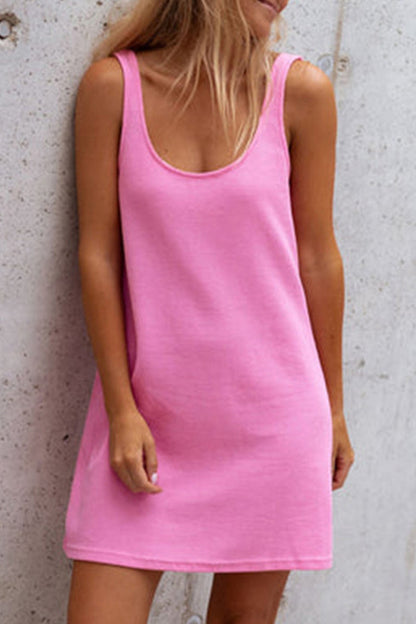 Sexy Casual Solid U Neck Vest Dress Dresses(8 Colors)