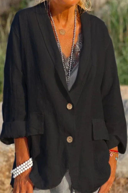 Casual Work Solid Solid Color Turn-back Collar Outerwear(5 Colors)