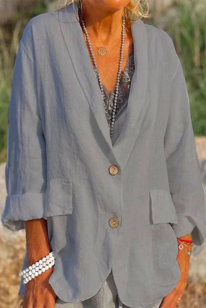 Casual Work Solid Solid Color Turn-back Collar Outerwear(5 Colors)