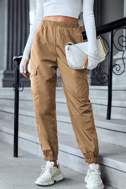 Casual Street Solid Pocket Regular High Waist Pencil Solid Color Bottoms