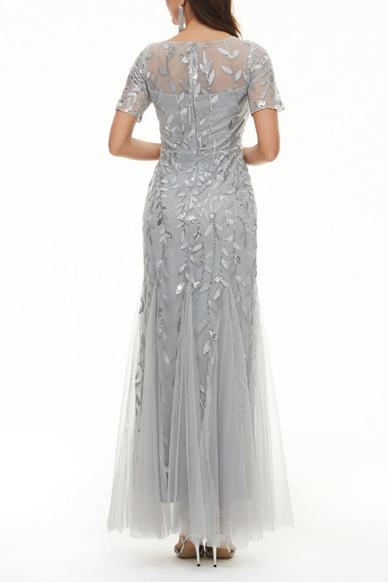 Celebrities Elegant Patchwork Sequins O Neck Evening Dress Dresses(11 Colors)